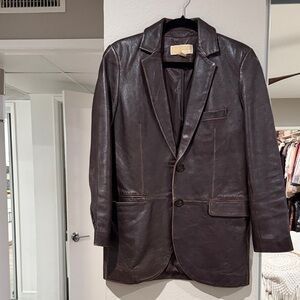 Michael Kors Metallic Leather Jacket